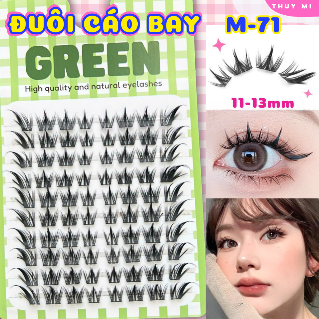 Mi Giả Cụm Đuôi Cáo Bay M71 GREEN Thuỷ Mi