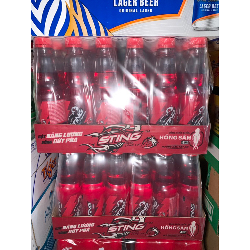 Thùng 24 Chai Nước Ngọt Sting Dâu Tăng Lực 330ml