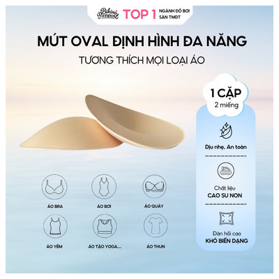 Cặp (2 miếng) Mút Oval định hình và tôn ngực - màu Kem - MUT05_CR