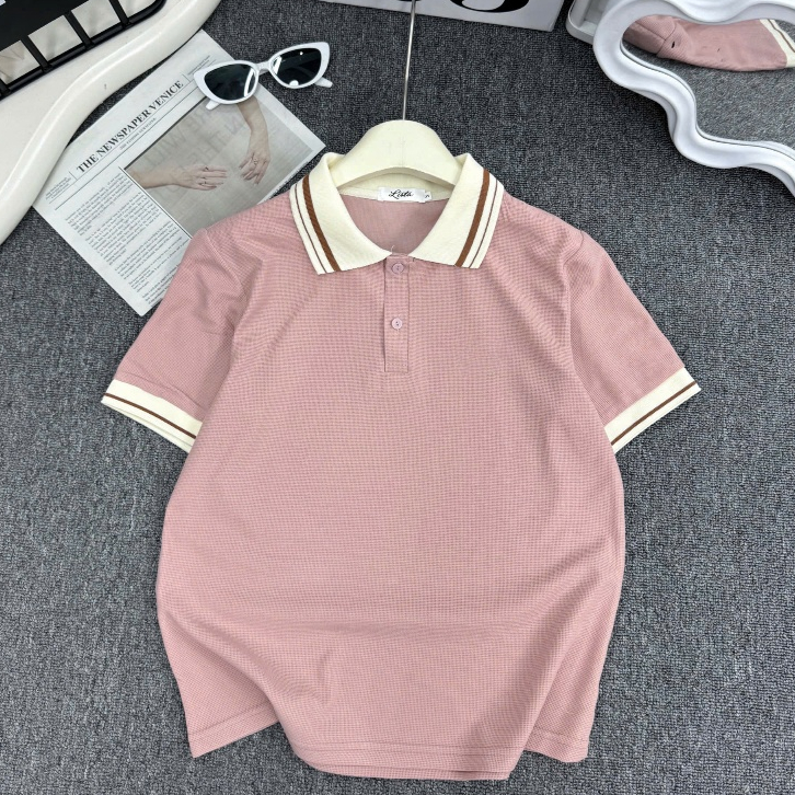 Áo Polo Nữ  Trơn + Lista + from babytee +Big size từ S-3xl basicc dễ mặc phối đồ .M9 | BigBuy360 - bigbuy360.vn