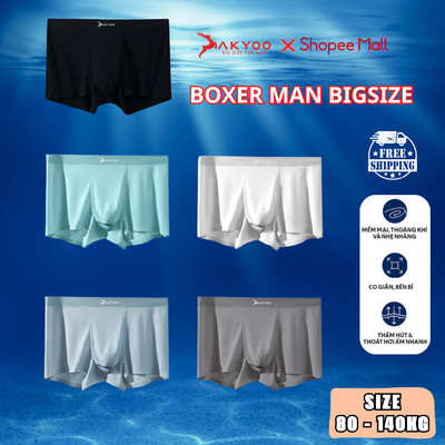 Combo 3- 5 Quần Lót Nam Boxer Bigsize Size XL Đến 6XL AKYOO ,Mỏng Nhẹ Co Giãn Thoải Mái Thông Thoáng