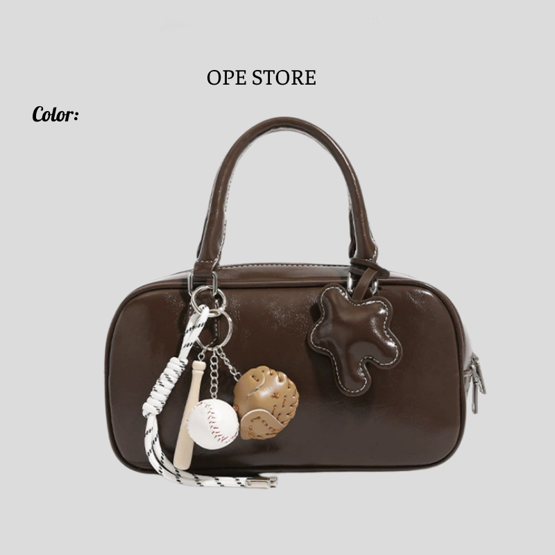 Túi xách nữ thời trang Retro - Túi Boston da PU cao cấp, kiểu dáng nhỏ gọn sang trọng Ope store v312