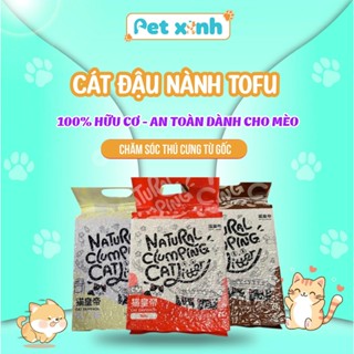 Cát mèo vệ sinh, cát đậu nành Tofu 100% hữu cơ, vón cục tốt an toàn dành cho mèo