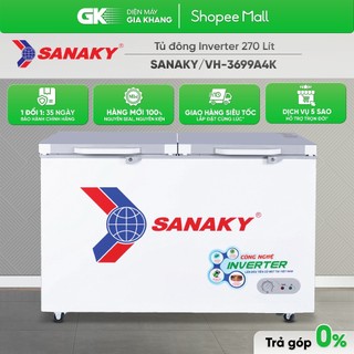 Vh-3699a4k - tủ đông sanaky inverter 270 lít vh-3699a4k
