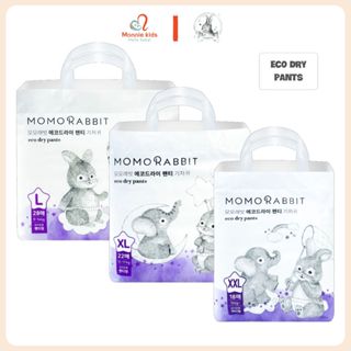 Bỉm quần đêm Momo Rabbit Eco Dry Pants cho bé L28 XL22 XXL18, tã quần siêu thấm hút - Monnie Kids