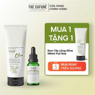   Độc Quyền Shopee Mua 1 tặng 1  Combo Kem Tẩy Lông Olive Và Serum Dưỡng The Cafuné Tẩy Lông Vùng Chân Tay Nách 100gr 