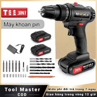 Máy khoan pin cầm tay TIMTOLL 998VF, máy bắn vít 3 chức năng khoan tường, bắn vít, khoan sắt tặng phụ kiện 24 chi tiết