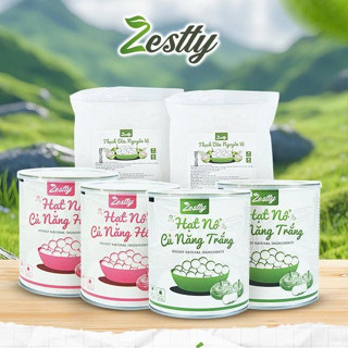 Combo Hạt nổ củ năng (trắng - hồng) Zestty 850gr - Giòn Dai Làm Topping Trà Sữa, Nguyên Liệu Pha Chế