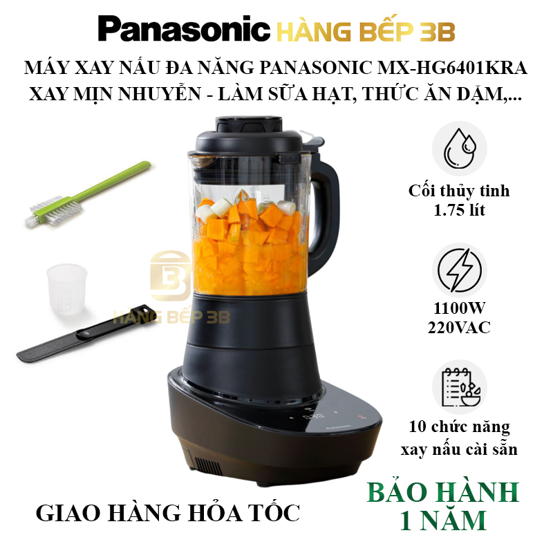 Máy xay nấu đa năng Panasonic MX-HG6401KRA - Cối thủy tinh cao cấp - Bảo hành 12 tháng