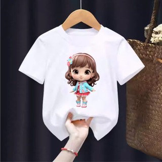 Áo bé gái hình CHIBI dễ thương,áo thun bé gái đủ size từ 5-45kg