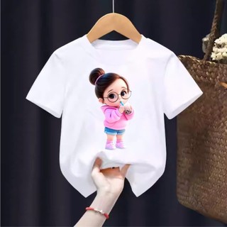 Áo bé gái hình CHIBI dễ thương,áo thun bé gái đủ size từ 5-45kg