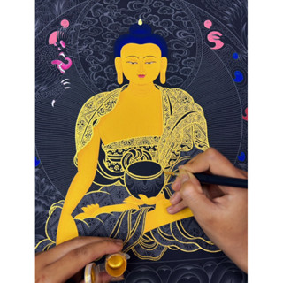  Tranh tô Đức Phật Thích Ca 1  tặng cọ và màu nhũ vàng  