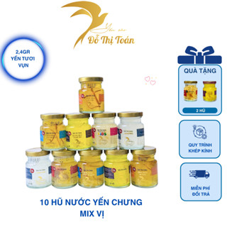[DTT] Tổng 12 hũ nước yến chưng (2,4gr yến vụn tươi/hũ) - Yến sào Đỗ Thị Toán