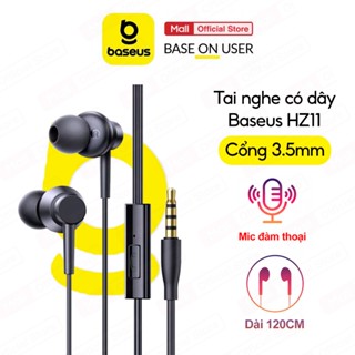 Tai nghe có dây jack 3.5mm Baseus HZ11 âm thanh hay sống động, hỗ trợ mic đàm thoại , dài 120cm