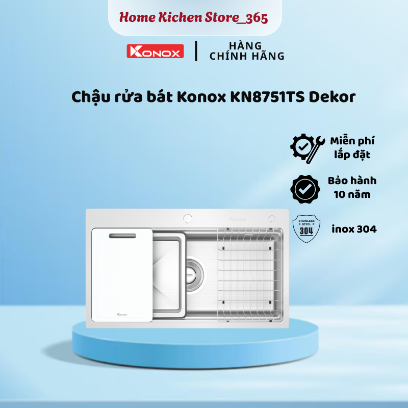 Chậu Rửa Bát Chống Xước Workstation Sink Konox KN8751TS Dekor – Dekor Series – Topmount Sink - ST3