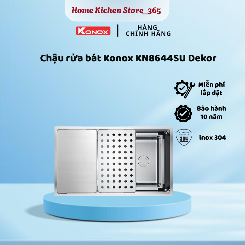 Chậu Rửa Bát Chống Xước Konox Workstation Sink – Undermount Sink KN8644SU Dekor - ST3