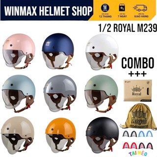 ROYAL HELMET Mũ Bảo Hiểm 1/2 Đầu M239 Và 3/4 M139 Di Xe Máy Kính Âm Thương Hiệu ROYAL BH 12 Tháng