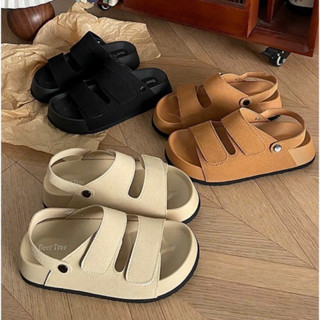 Dép sandal nữ đế cao quai da mềm đính khuy chắc chắn Dép quai hậu nữ đế cao hot trend DU18