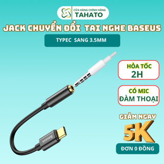 Jack chuyển đổi  tai nghe Type C sang cổng 3.5mm có mic  jack chuyển type C nghe nhạc gọi điện Baseus