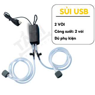Máy Sủi Oxy Kết Nối USB - Sục Khí Oxi Cho Bể Cá Cảnh Gọn Nhẹ - Tiện Lợi - Yên Tĩnh - Bảo Hành 12 tháng
