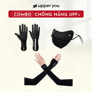 Combo Chống Nắng Nữ UPF UPPER YOU Khẩu Trang, Găng Tay Chống Nắng, Bao Tay Lái Xe,Thun Lạnh Co Giãn Bảo Vệ Đa Chiều