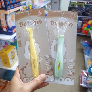 Thìa ăn dặm Silicon Dolphin cho bé, đầu thìa mềm to dễ ăn, nhiều màu lựa chọn