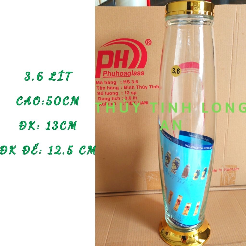 Bình Thủy Tinh 3,6 lít PHÚ HÒA