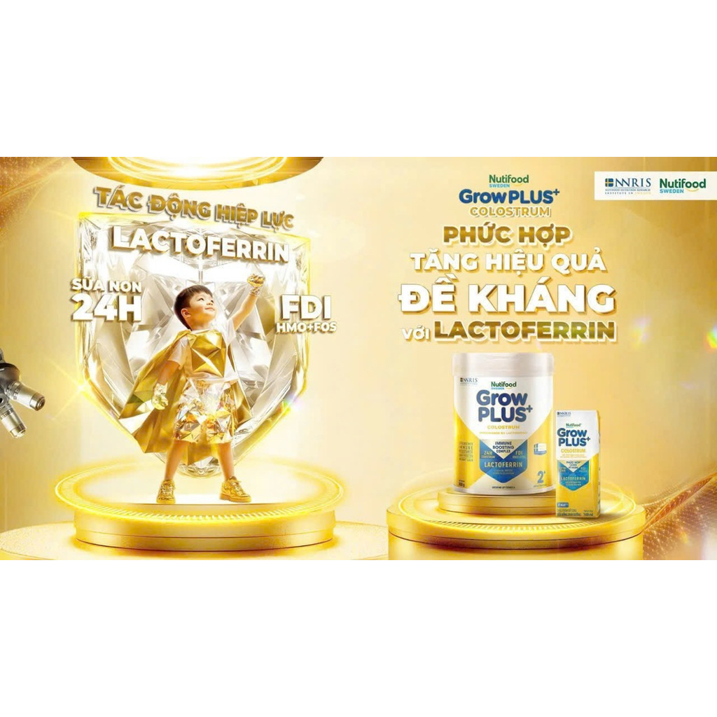 🔥 NUTIFOOD GROWPLUS+ COLOSTRUM LACTOFERRIN MỚI 1+/2+ 800g