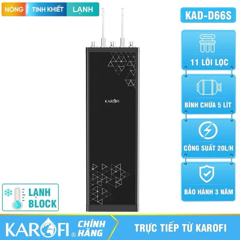 Máy lọc nước nóng lạnh Karofi KAD-D66S 11 cấp lọc