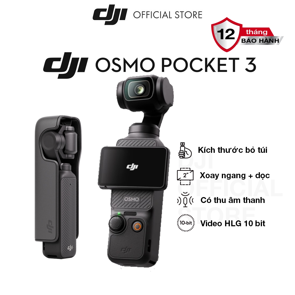 DJI Osmo Pocket 3 gimbal tích hợp camera chất lượng 4K 120fps - Hàng chính hãng