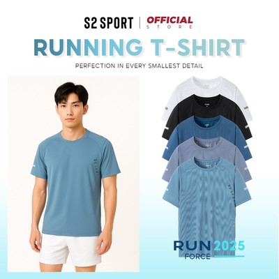 Áo thun nam S2 SPORT dáng thể thao RUNNING thun lạnh, thoáng khí, nhanh khô mặc hè thoải mái - STS05