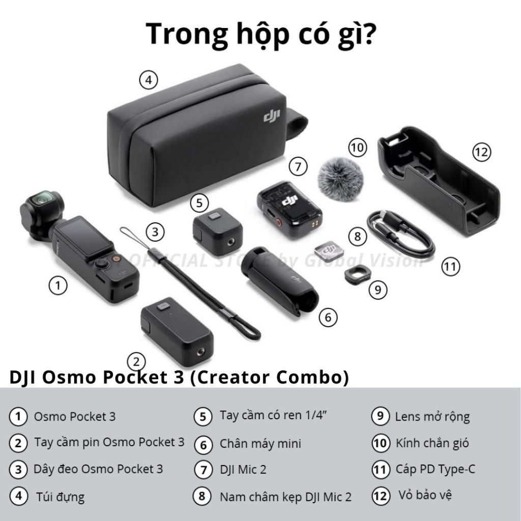 DJI Osmo Pocket 3 gimbal tích hợp camera chất lượng 4K 120fps - Hàng chính hãng | BigBuy360 - bigbuy360.vn