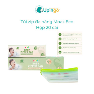 Túi zip đa năng vô trùng Moaz Eco 20 chiếc cho mẹ bảo quản đồ bỉm sữa - Upingo