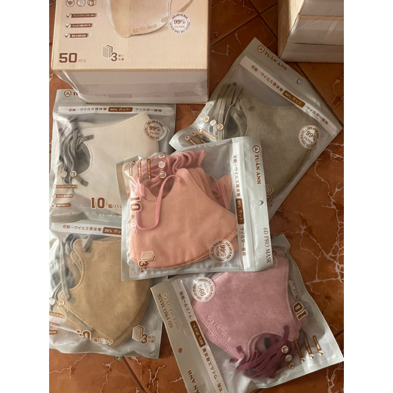 [Thùng 50 chiếc ] Khẩu trang 6D UNICARE, Khẩu Trang 3 Lớp Cao Cấp Kháng Khuẩn, Kháng Bụi, Siêu Mịn, 