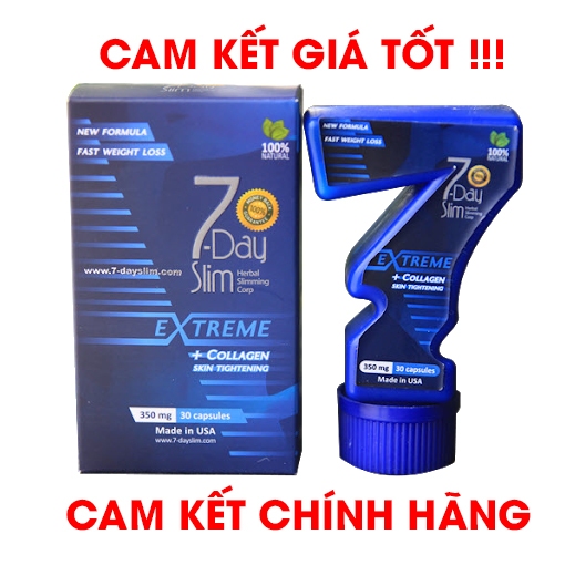 Viên Uống GIẢM CÂN 7Day Slim (Hộp 30v) Dành Cho Cơ Địa Chai Lờn - Phương pháp giảm cân an toàn từ Mỹ