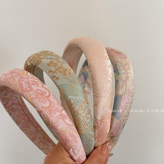 Bờm Tóc Nữ, Băng Đô Cài Tóc Bản To Bọc Lụa Gấm Họa Tiết Cao Cấp, Phụ Kiện Tóc Việt Phục Tana_Storee