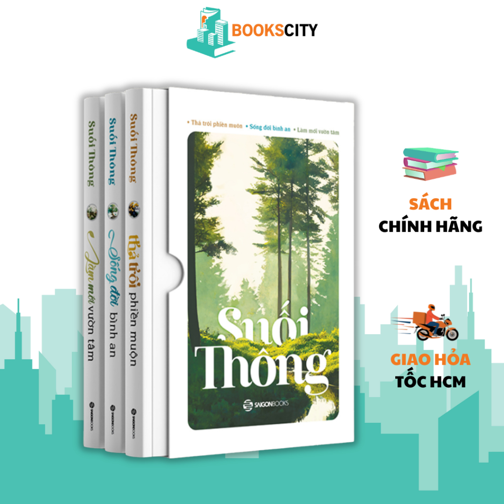  Combo 3 Quyển Suối Thông - Thả Trôi Phiền Muộn - Làm Mới Vườn Tâm - Sống Đời Bình An 