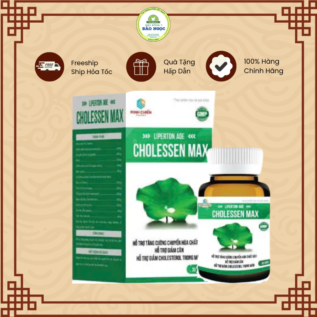 [HỎA TỐC] Viên Uống Liperton Cholessen Max Hỗ Trợ Giảm M.ỡ Má.u Hộp 30 Viên (100% Chính Hãng)