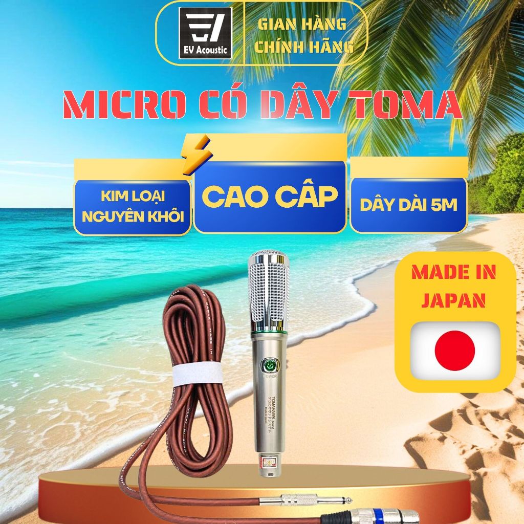  Micro karaoke có dây TOMAHAWK 2025 new thương hiệu Nhật Bản mic hát nhẹ tiếng trong dùng cho dàn karaoke 