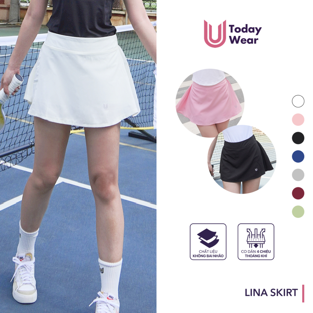 [MUA 1 TẶNG 1] Chân váy ngắn thể thao Lina Skirt Today U Wear có sẵn bảo hộ dáng chữ A cho nữ chơi cầu lông tennis | BigBuy360 - bigbuy360.vn