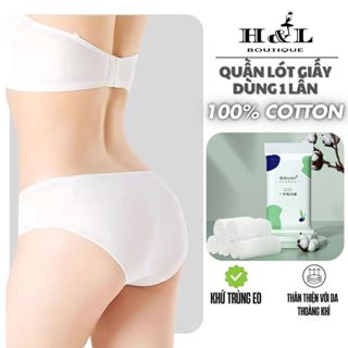 Combo 5 quần lót giấy dùng 1 lần tiện lợi, chất cotton co giãn đáy may kháng khuẩn HL BOUTIQUE L.474