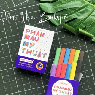 (Combo 1/2/3/5 Hộp) Hộp phấn 12 màu mỹ thuật - không bụi, trang trí bảng, vẽ tranh nghệ thuật, kẹp phấn Đức Thanh