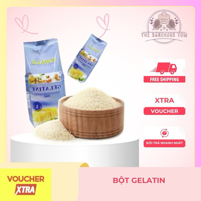 Bột gelatin EWALD Đức / Bột Gelatin gói từ 100g~300g bloom 250 tách từ bao lớn