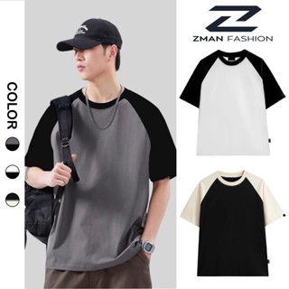 Áo Thun Raglan Nam Nữ ZMAN Tay Lỡ Cổ Tròn Chất Cotton Form Rộng Co Giãn Nhẹ Basic Hàn Quốc