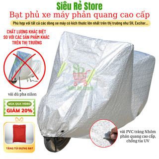 Bạt phủ xe máy cao cấp Siêu Rẻ Store Áo trùm che xe máy chống nắng mưa phản quang cho mọi loại xe (SH, Vision...)