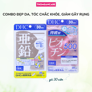  Combo viên uống đẹp da tóc chắc khỏe giảm rụng tóc DHC Kẽm và DHC Biotin Nhật Bản - Thomsoncare 