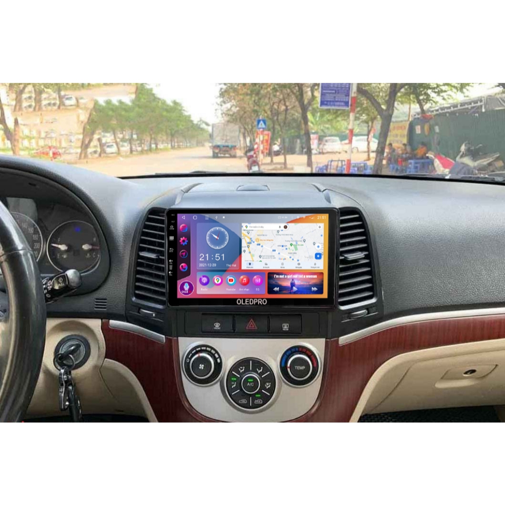 Bộ màn hình OLEDPRO A5 lắp sim 4G cho xe HYUNDAI SANTAFE 2008,RAM 2G,ROM 32G-màn hình cảm ứng blueto