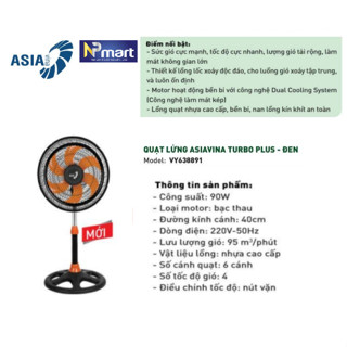 QUẠT LỬNG ASIA TURBO PLUS VY638891 - 90W - hoạt động êm công suất mạnh