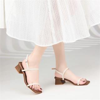 Giày Cao Gót MWC G070 - Sandal Cao Gót Quai Ngang Mảnh Gót Vuông 5CM Thời Trang