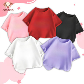  Áo Thun Trơn Cho Bé Cowkid Áo Phông Cộc Tay Bé Gái Bé Trai Chất Thun Cotton Co Giãn Mềm Mịn Thoáng Mát 